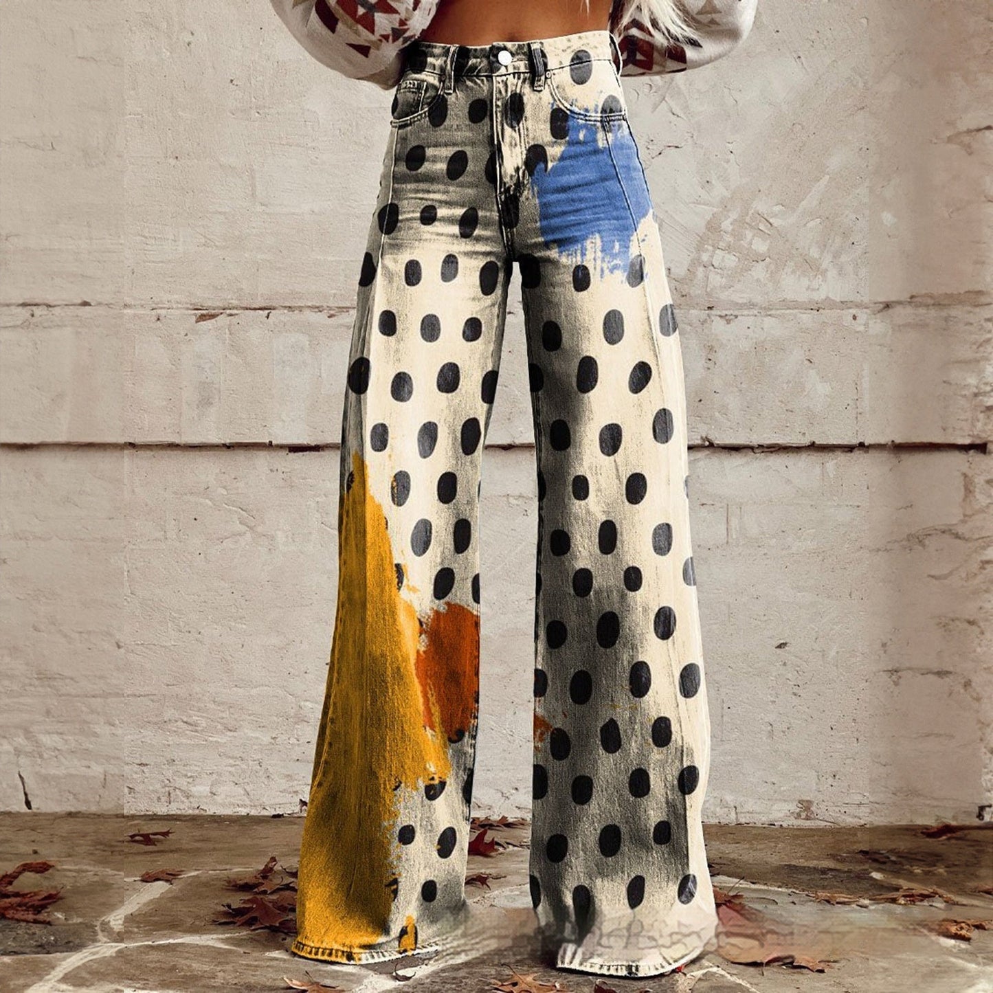 Pantalon Décontracté Coupe Large