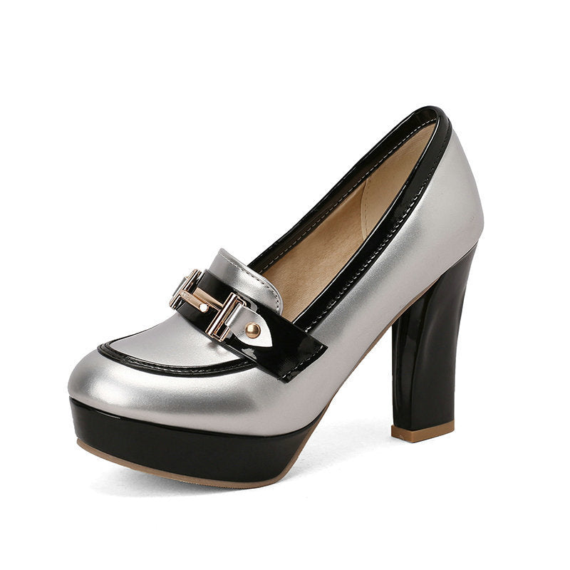 Chaussures En Cuir à Talon Haut