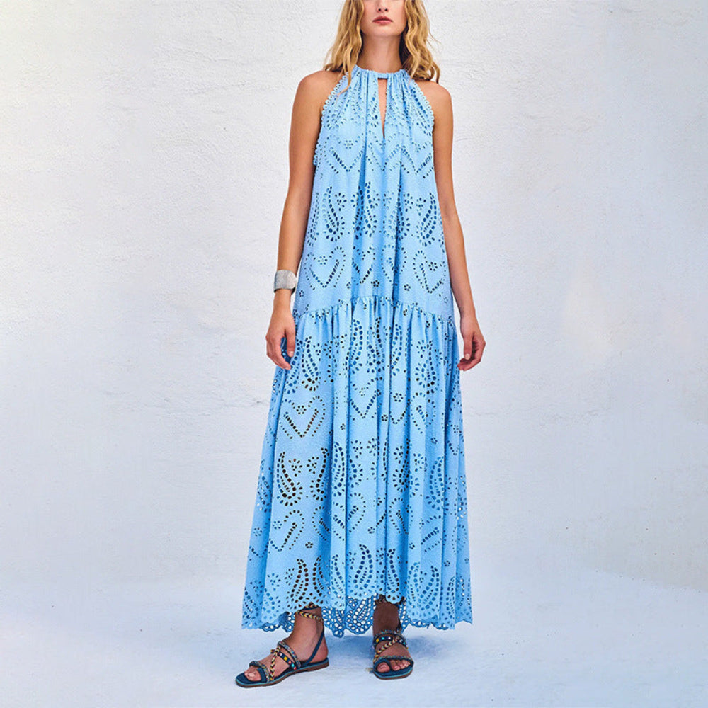 Robe Evasée à Broderies