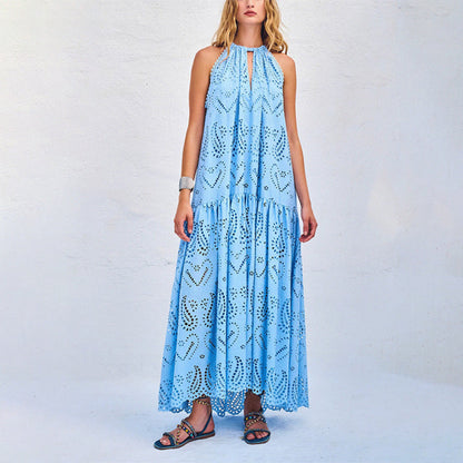 Robe Evasée à Broderies