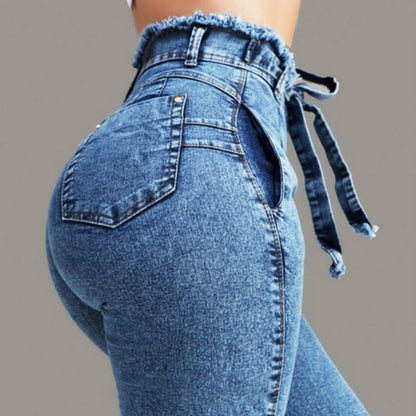 Jean Skinny Taille Haute Ceinturé
