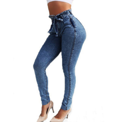 Jean Skinny Taille Haute Ceinturé