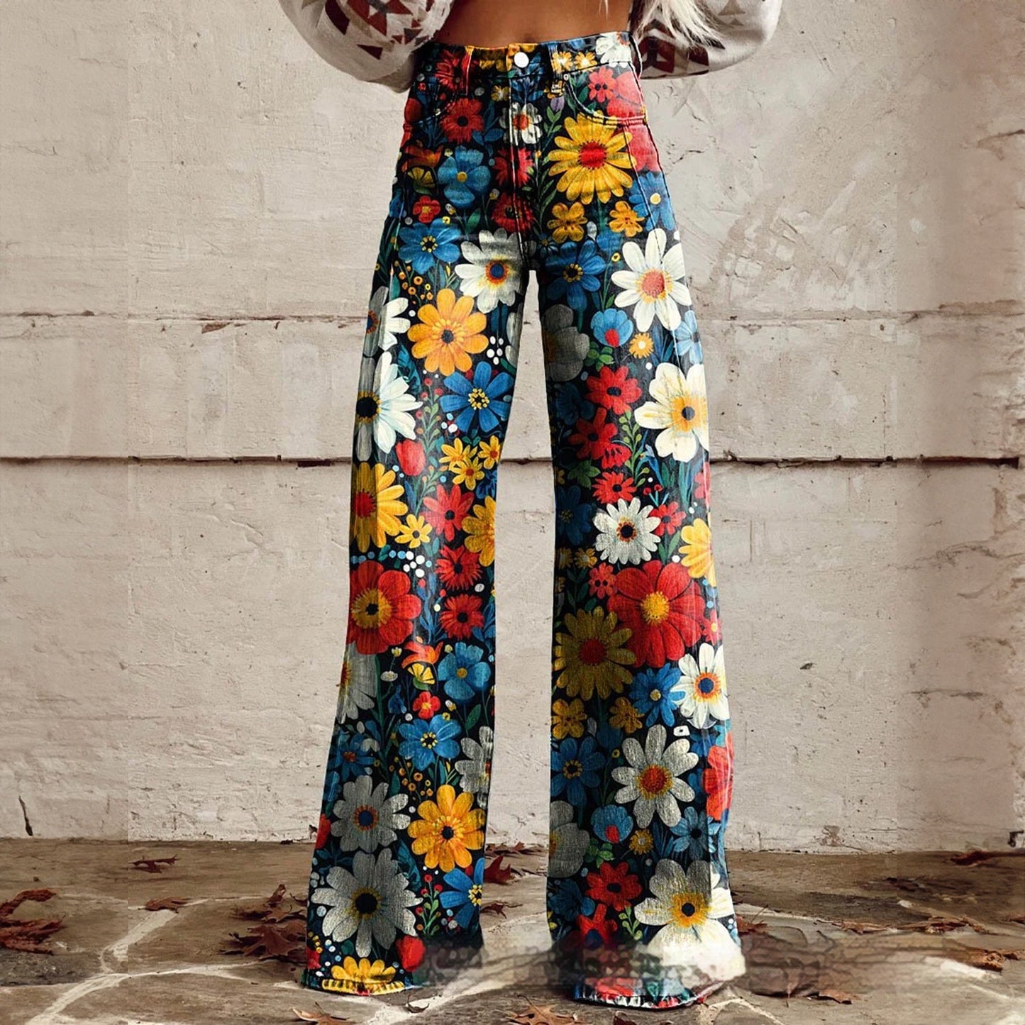 Pantalon Décontracté Coupe Large