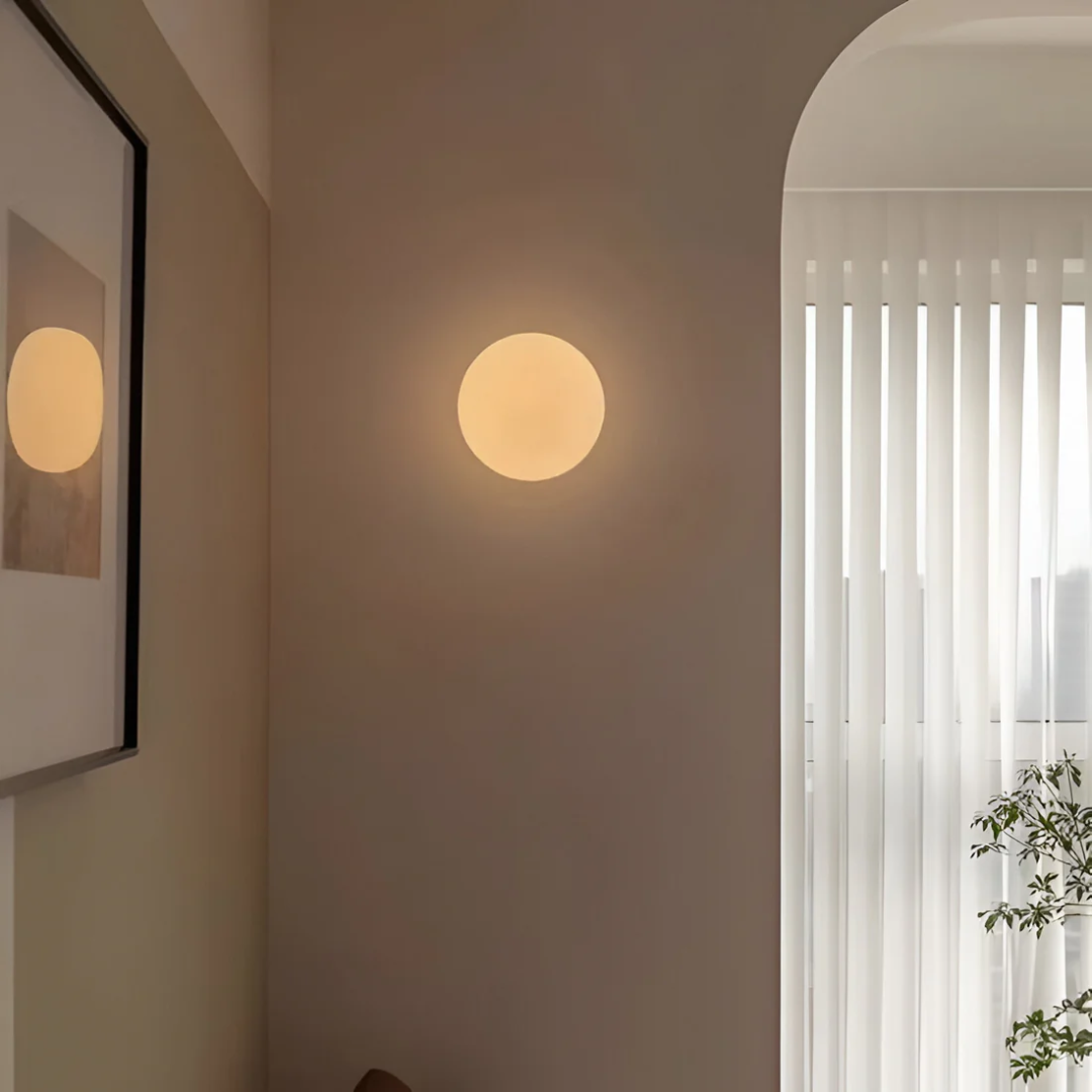 HaloGlass Glazen Wandlamp Met Warm Diffuus LED Licht