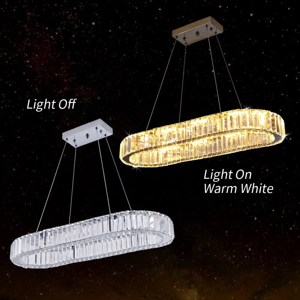 Aurora Kristály Ovális LED Csillár Kristály Díszítéssel