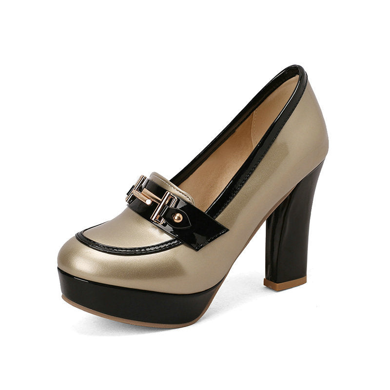 Chaussures En Cuir à Talon Haut