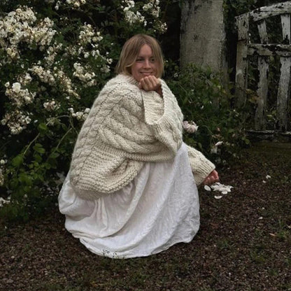 Pull Vintage Décontracté à Col Rond