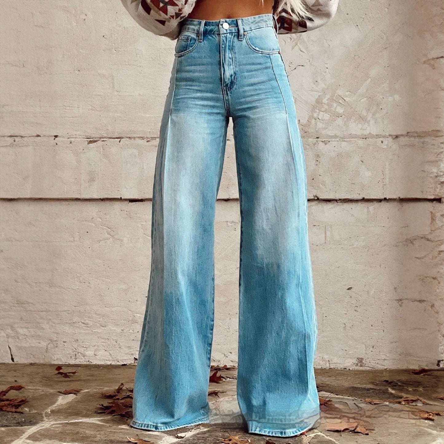 Pantalon Décontracté Coupe Large