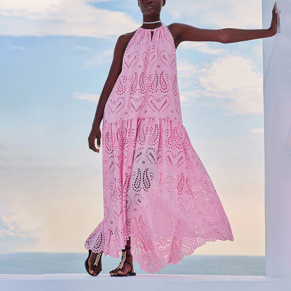 Robe Evasée à Broderies