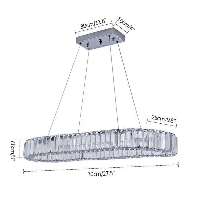 Aurora Kristály Ovális LED Csillár Kristály Díszítéssel