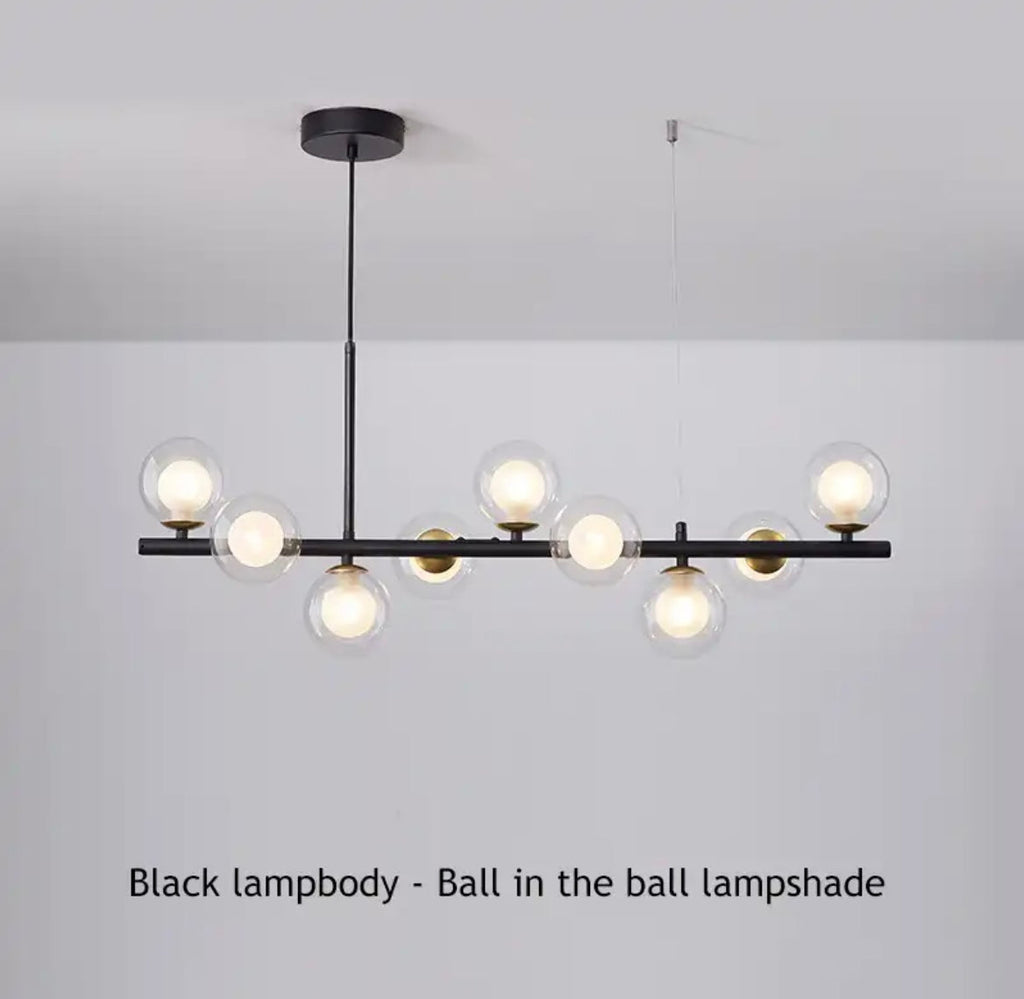 Astra Orb Modern LED Chandelier Glass and Iron Elegance