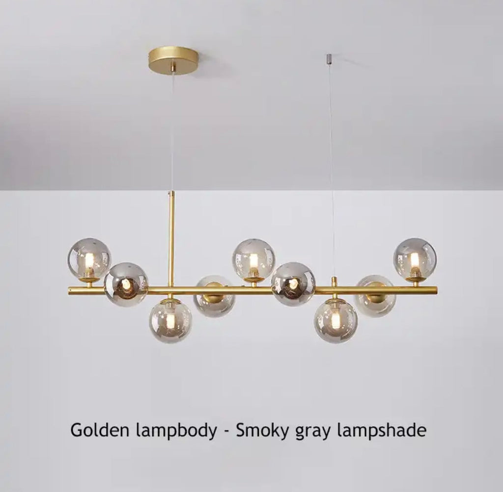 Astra Orb Modern LED Chandelier Glass and Iron Elegance