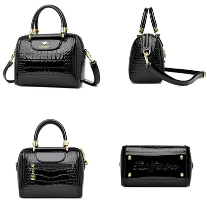 Sac en Cuir Verni avec Motif Crocodile