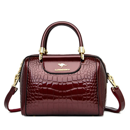 Sac en Cuir Verni avec Motif Crocodile
