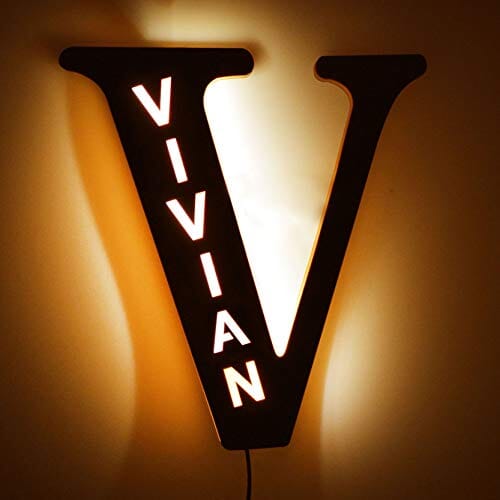 Aurora Glifa ábécé LED fa fali lámpa nappaliba