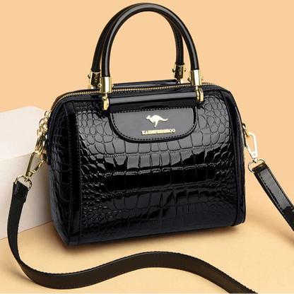 Sac en Cuir Verni avec Motif Crocodile