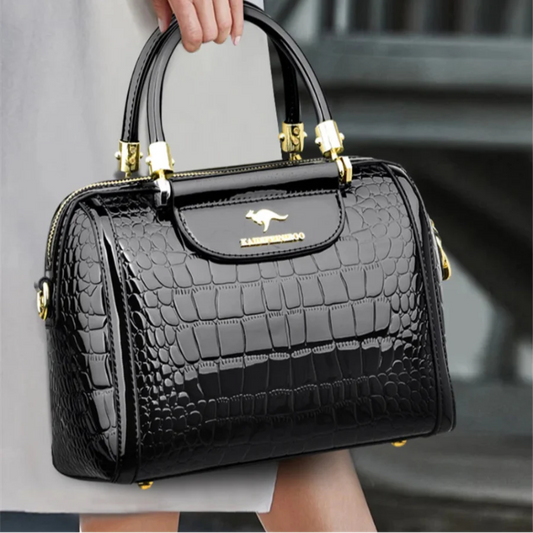 Sac en Cuir Verni avec Motif Crocodile