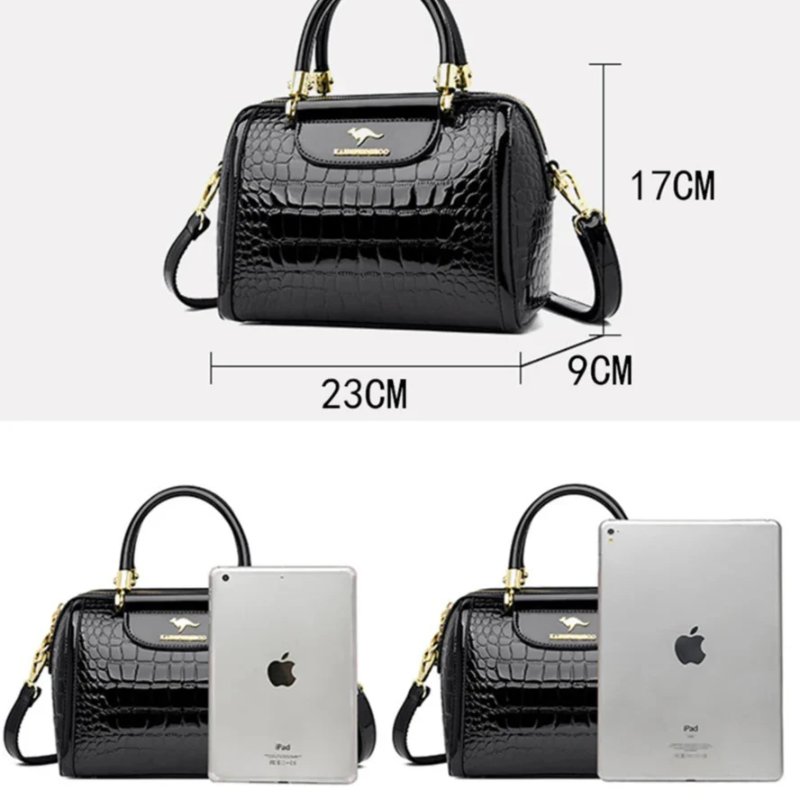 Sac en Cuir Verni avec Motif Crocodile