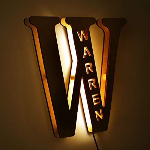 Aurora Glifa ábécé LED fa fali lámpa nappaliba