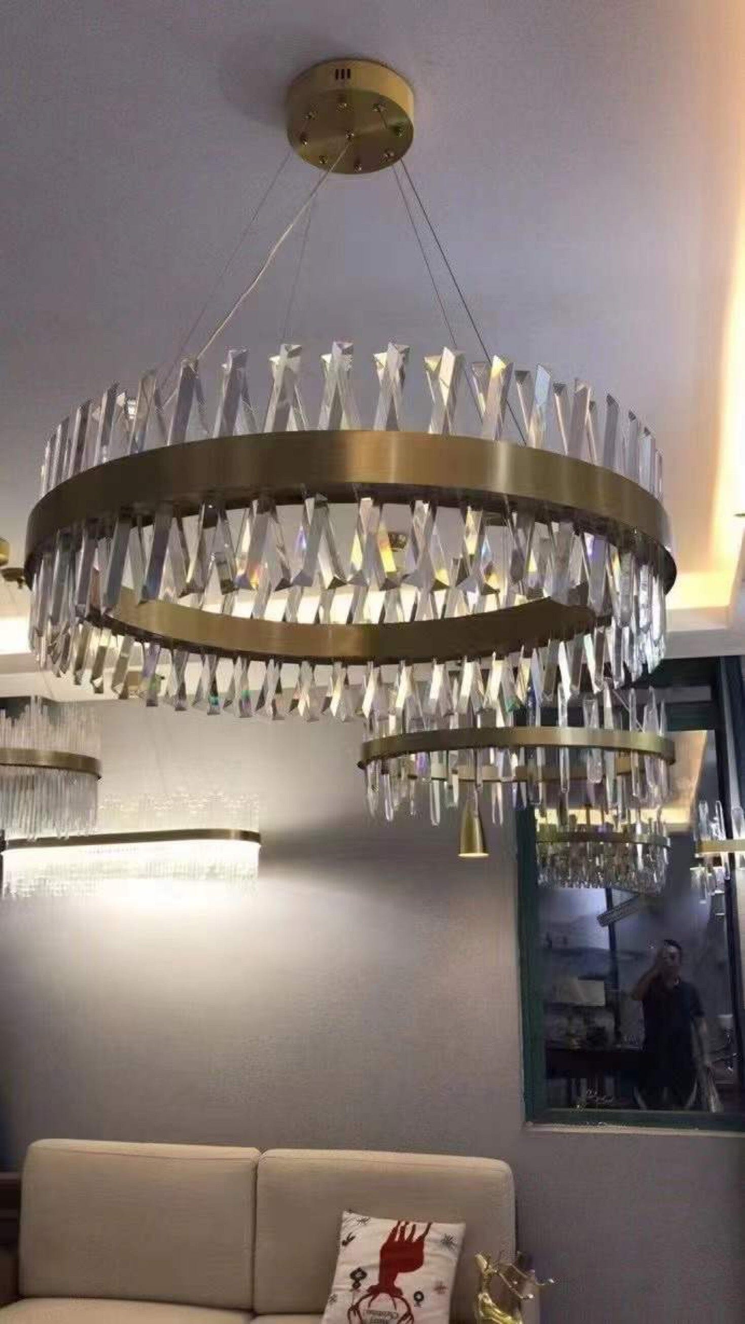 Aurelia Arany Keresztpántos Kristály Csillár Luxor Fénnyel