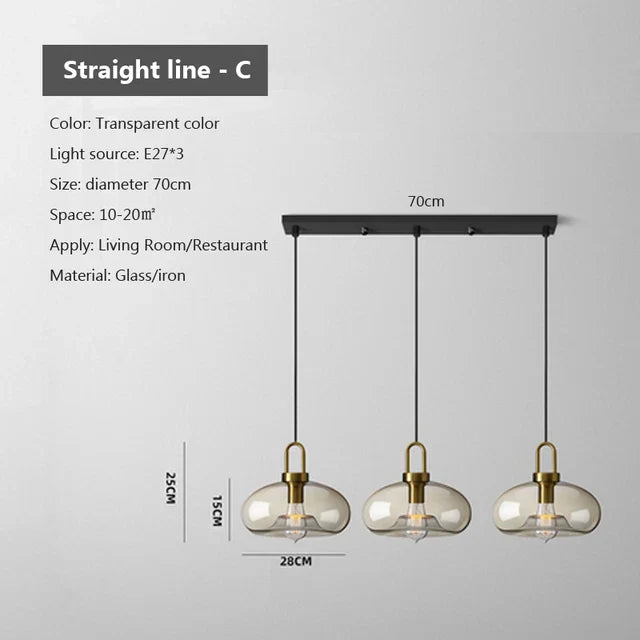 Industriële glazen hanglamp voor moderne interieurs en woonkamers