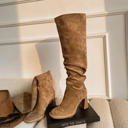 Bottes Hautes à Talon Carré