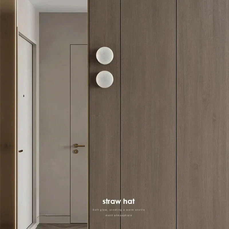 Elegant Marble Round LED Wall Light Sconce for Indoor Living Spaces