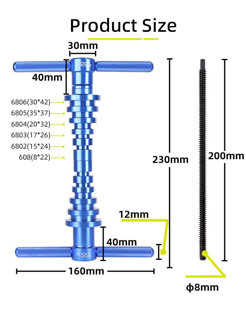 NovaForge csapágyprés szerszám kerékpárokhoz és középcsapágyakhoz, CNC alumínium