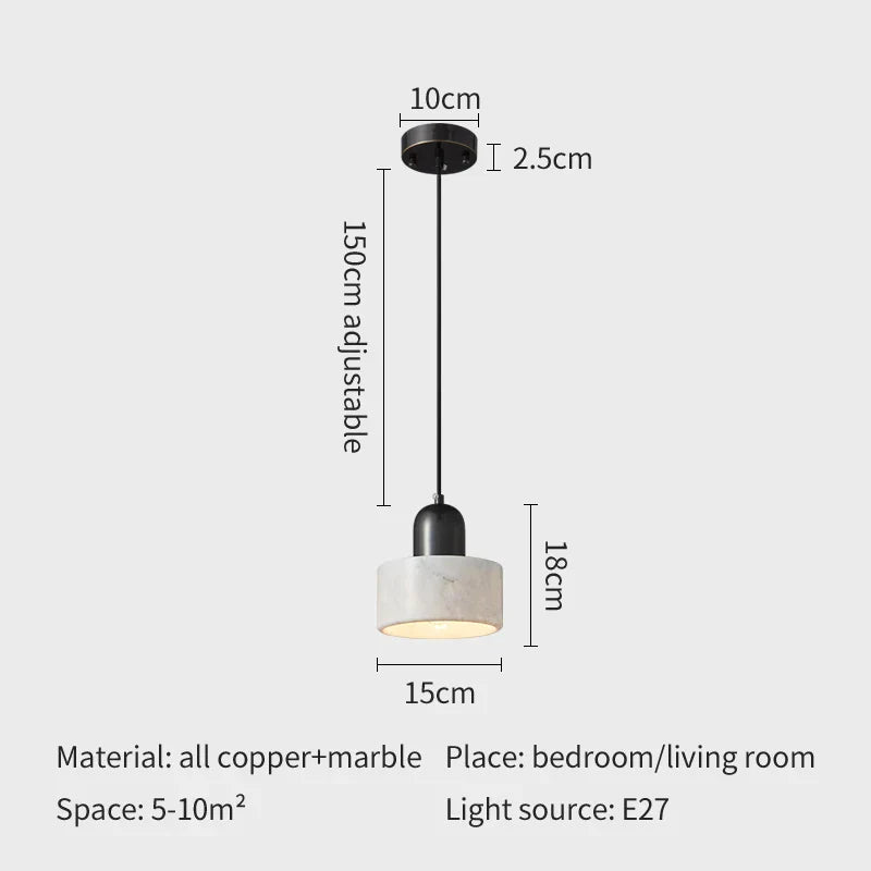 Alderfield koppar- och marmorlampa för moderna rum