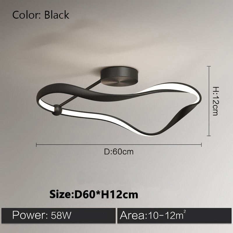 Abstract Minimalist LED Ceiling Light With Remote Dimming