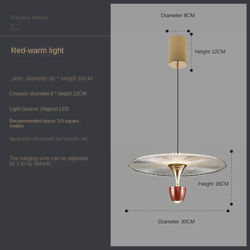 AstraGlass Üveg Esernyő Csillár LED Világítással