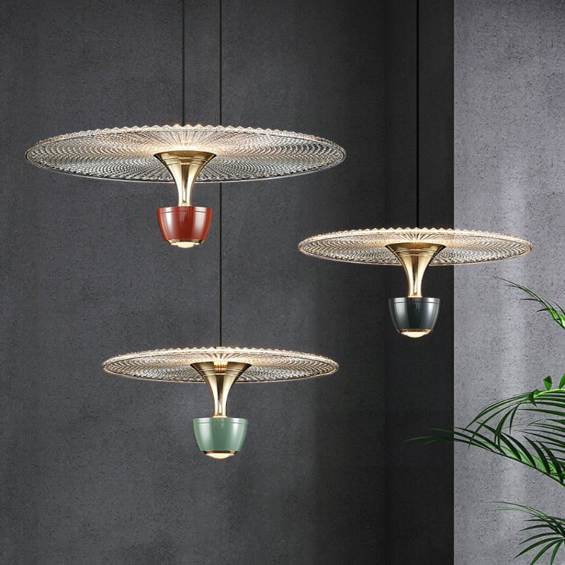 AstraGlass Üveg Esernyő Csillár LED Világítással