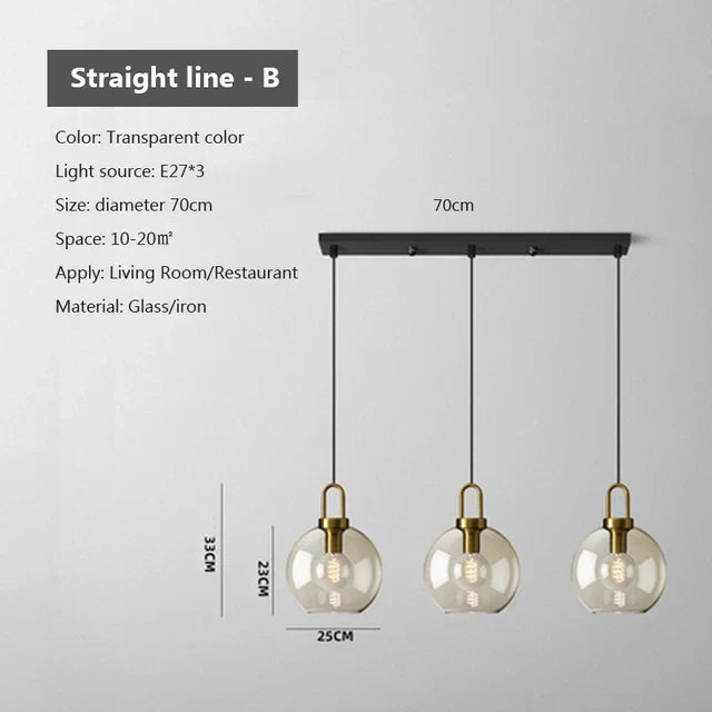 Industriële glazen hanglamp voor moderne interieurs en woonkamers