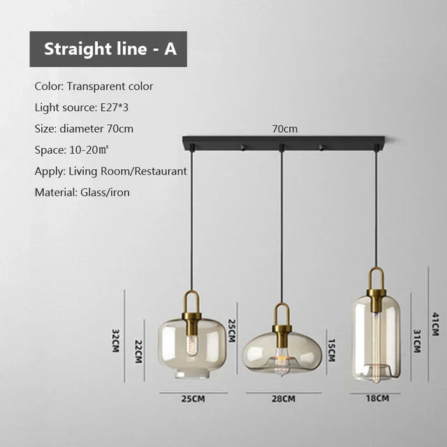 Industriële glazen hanglamp voor moderne interieurs en woonkamers