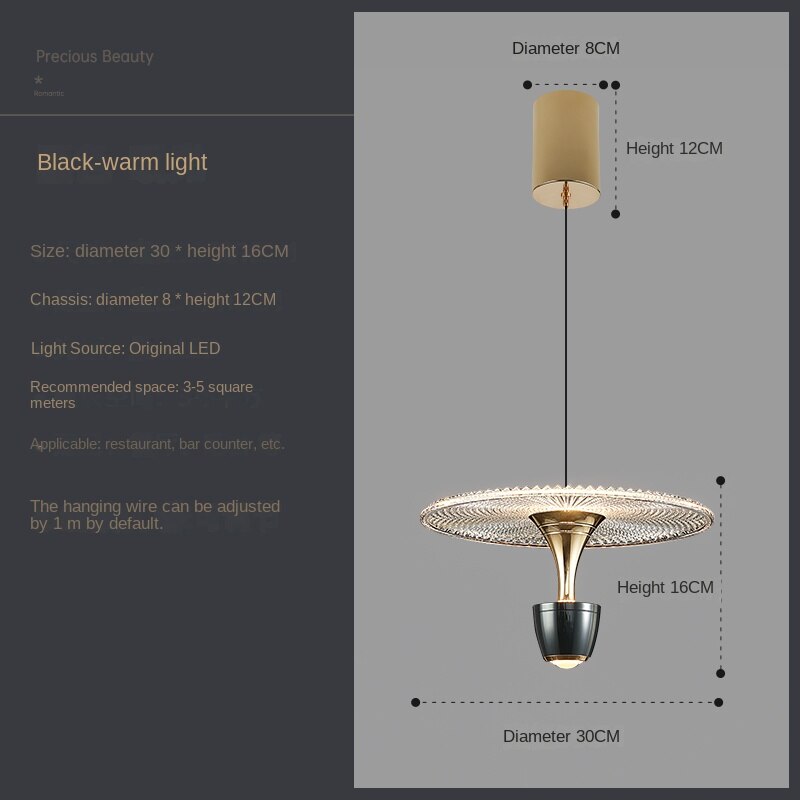 AstraGlass Üveg Esernyő Csillár LED Világítással