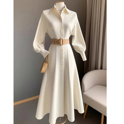 Robe Longue à Boutonnage Raffiné