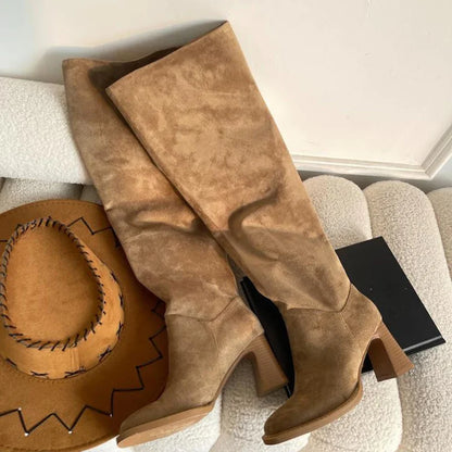 Bottes Hautes à Talon Carré