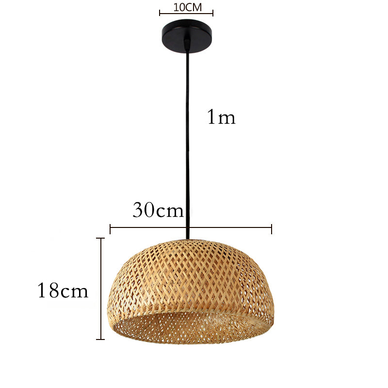 Eco-Friendly Bamboo Knit Pendant Light By LumaNest Home Decor