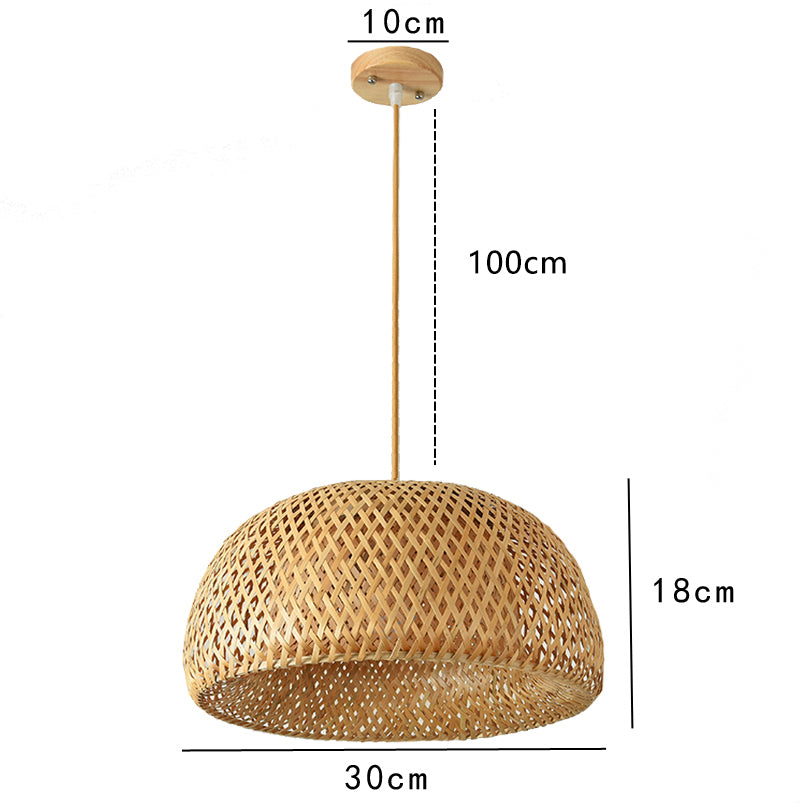 Eco-Friendly Bamboo Knit Pendant Light By LumaNest Home Decor