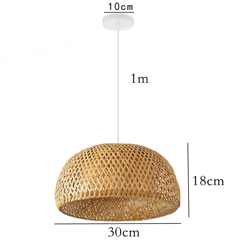 Eco-Friendly Bamboo Knit Pendant Light By LumaNest Home Decor