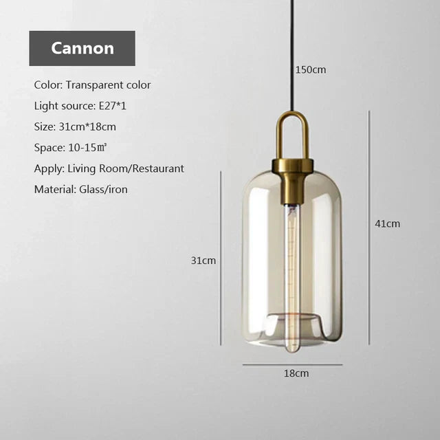 Industriële glazen hanglamp voor moderne interieurs en woonkamers