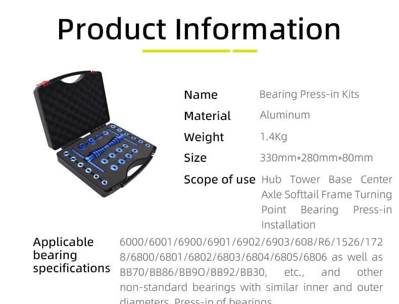 NovaForge csapágyprés szerszám kerékpárokhoz és középcsapágyakhoz, CNC alumínium