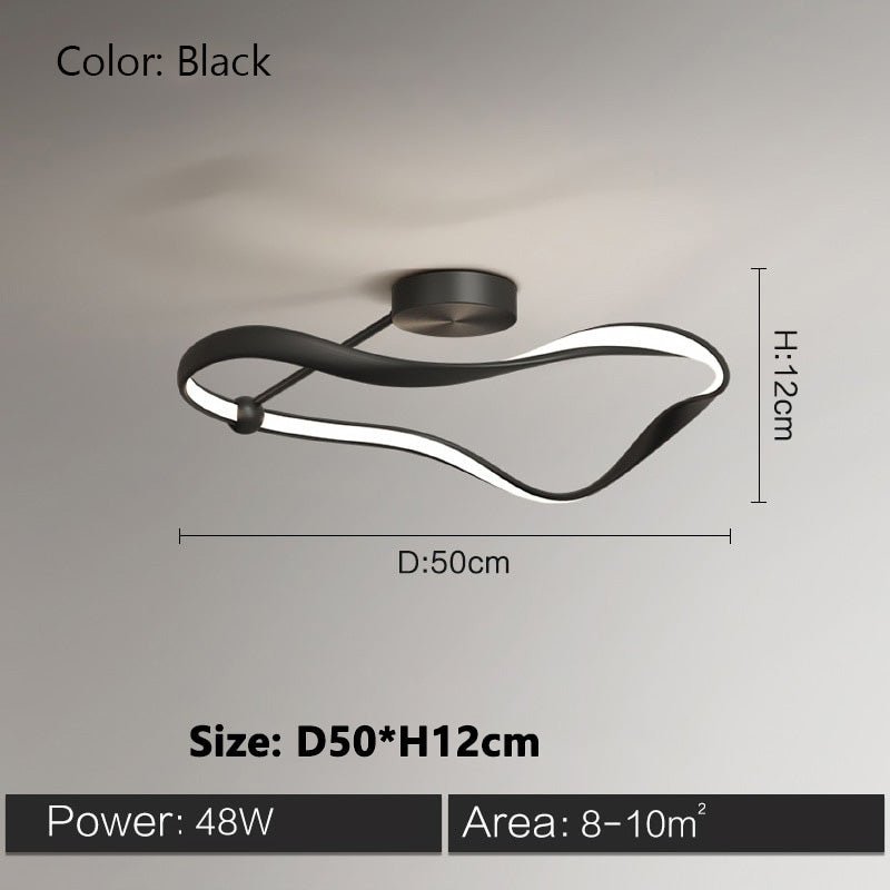 Abstract Minimalist LED Ceiling Light With Remote Dimming