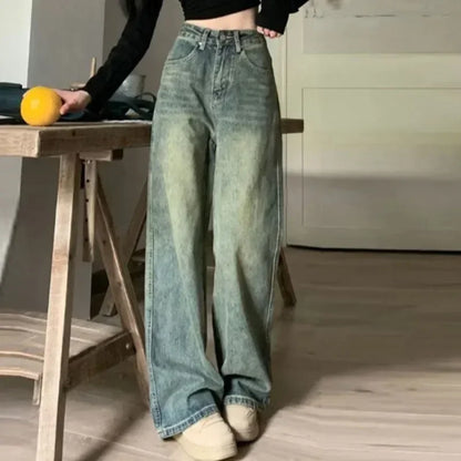 Pantalon Large à Taille Haut