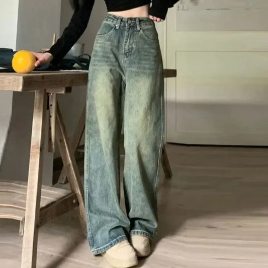 Pantalon Large à Taille Haut