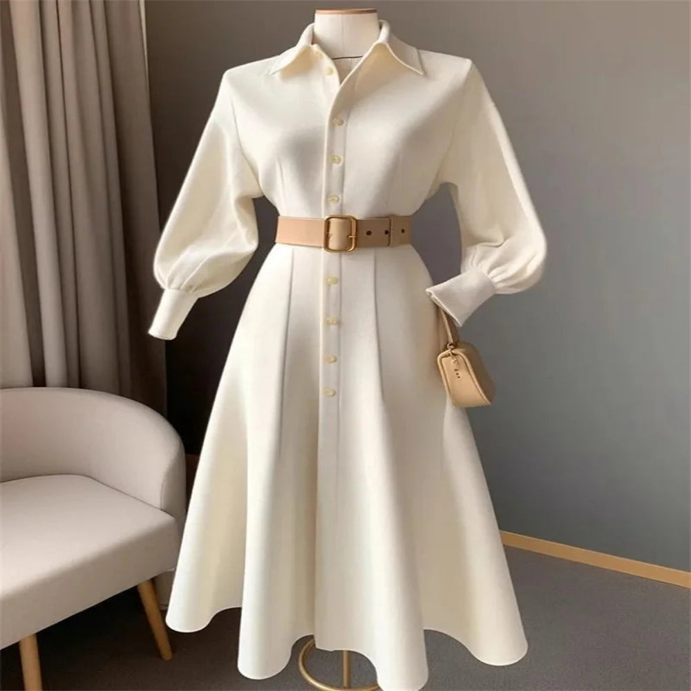 Robe Longue à Boutonnage Raffiné