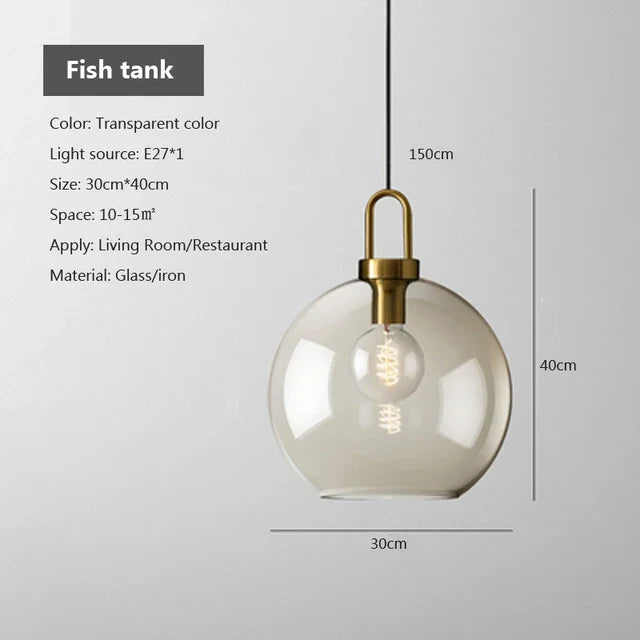 Industriële glazen hanglamp voor moderne interieurs en woonkamers