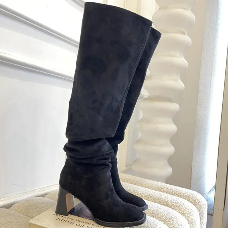 Bottes Hautes à Talon Carré