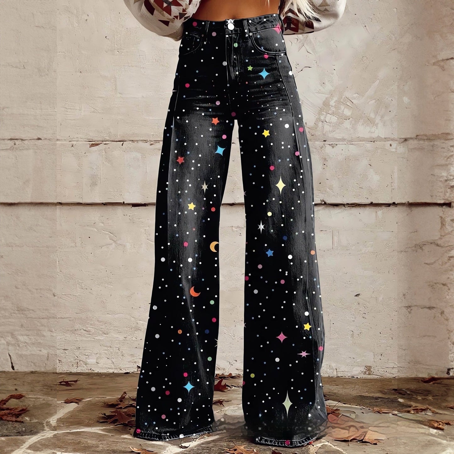 Pantalon Décontracté Coupe Large