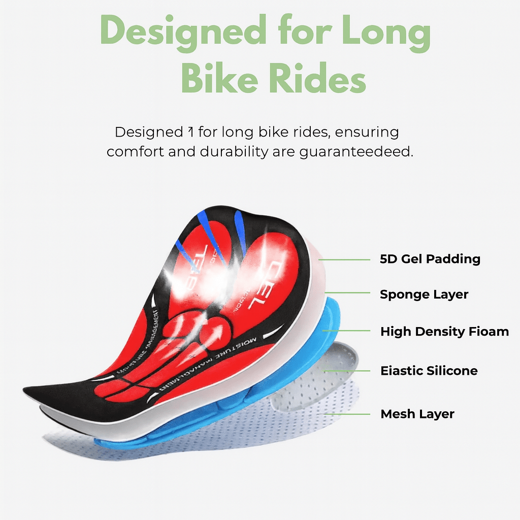 AeroStride Gel-Padded Cycling Shorts Relieving Seat Pain